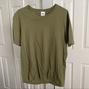 Zara Plain Green Tee